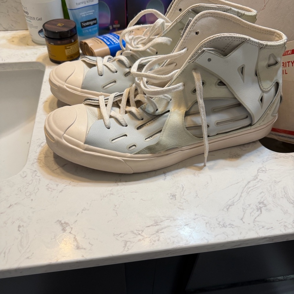 Men's White High-Top Sneakers